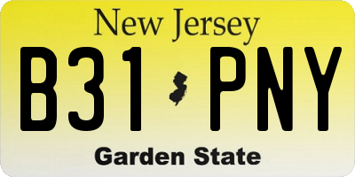 NJ license plate B31PNY