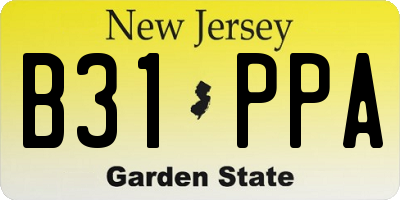 NJ license plate B31PPA