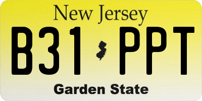 NJ license plate B31PPT