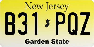 NJ license plate B31PQZ