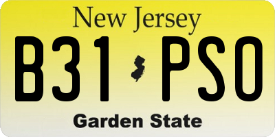 NJ license plate B31PSO