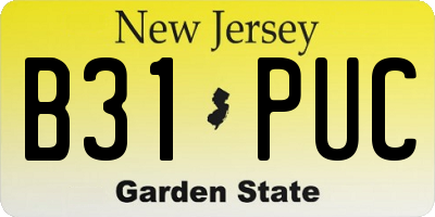 NJ license plate B31PUC