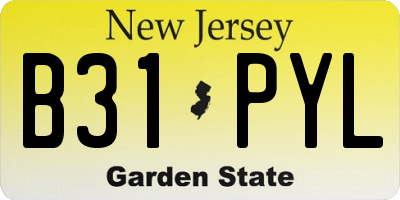 NJ license plate B31PYL