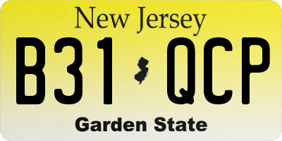 NJ license plate B31QCP