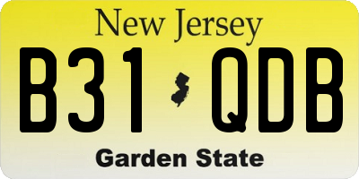 NJ license plate B31QDB