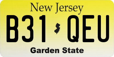 NJ license plate B31QEU