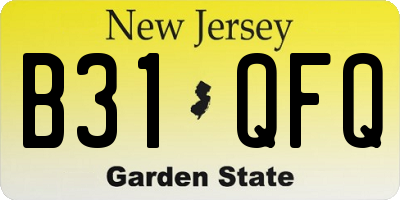 NJ license plate B31QFQ