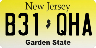 NJ license plate B31QHA