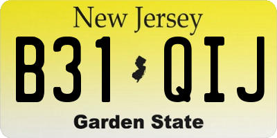NJ license plate B31QIJ