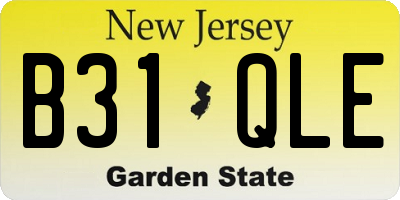 NJ license plate B31QLE