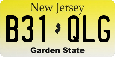 NJ license plate B31QLG
