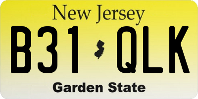NJ license plate B31QLK
