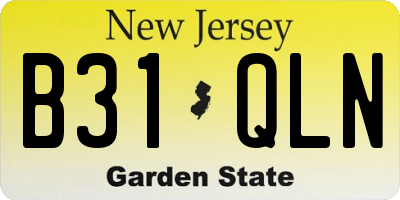 NJ license plate B31QLN