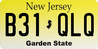 NJ license plate B31QLQ