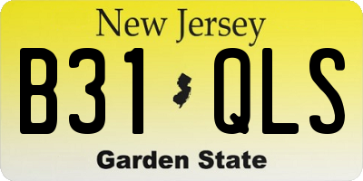 NJ license plate B31QLS
