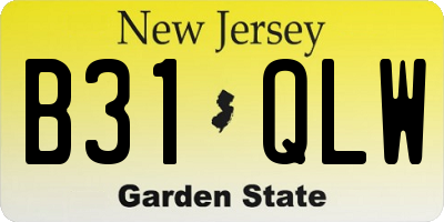 NJ license plate B31QLW