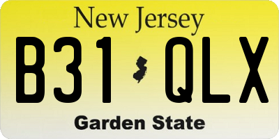 NJ license plate B31QLX