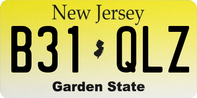 NJ license plate B31QLZ