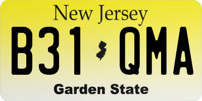 NJ license plate B31QMA