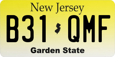 NJ license plate B31QMF