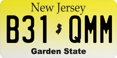 NJ license plate B31QMM