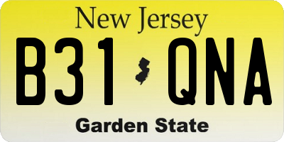 NJ license plate B31QNA