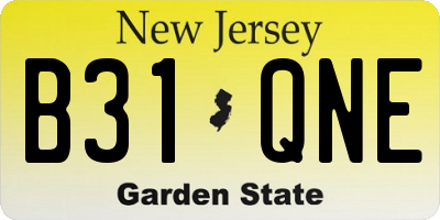 NJ license plate B31QNE