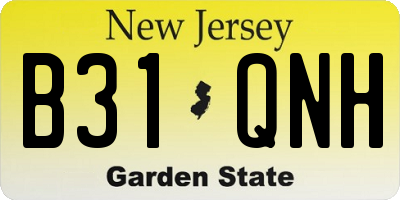NJ license plate B31QNH