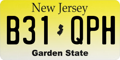 NJ license plate B31QPH