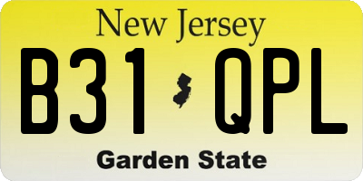 NJ license plate B31QPL