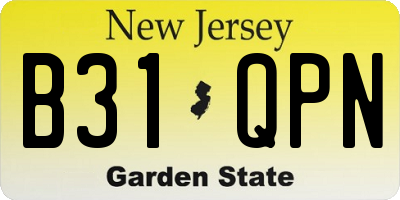 NJ license plate B31QPN