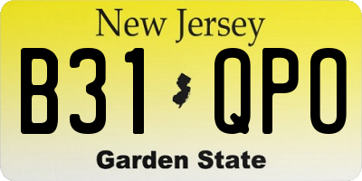 NJ license plate B31QPO