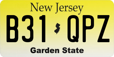 NJ license plate B31QPZ