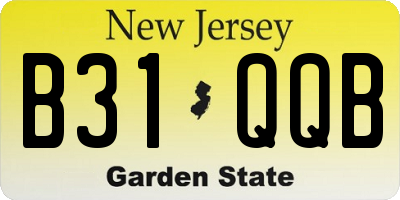 NJ license plate B31QQB
