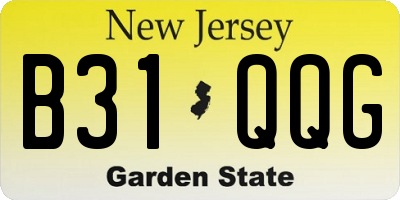 NJ license plate B31QQG