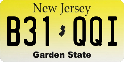 NJ license plate B31QQI