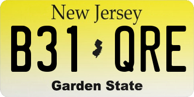 NJ license plate B31QRE