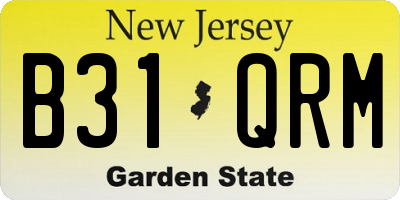 NJ license plate B31QRM