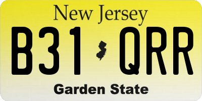 NJ license plate B31QRR