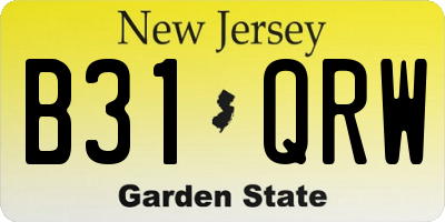 NJ license plate B31QRW