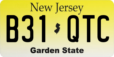 NJ license plate B31QTC