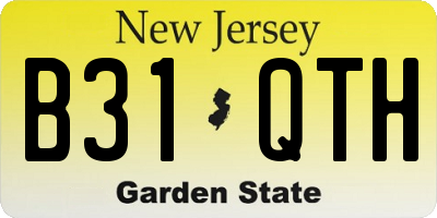 NJ license plate B31QTH