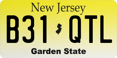NJ license plate B31QTL