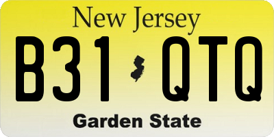 NJ license plate B31QTQ