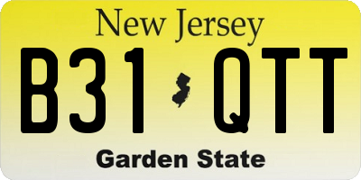 NJ license plate B31QTT