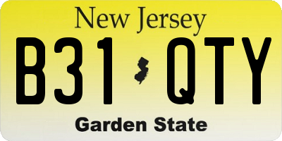 NJ license plate B31QTY