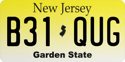NJ license plate B31QUG
