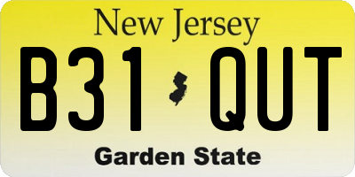 NJ license plate B31QUT