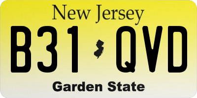 NJ license plate B31QVD