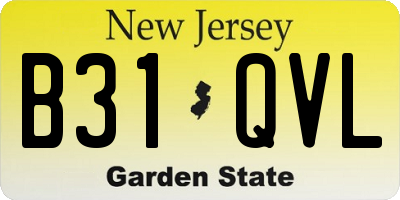 NJ license plate B31QVL